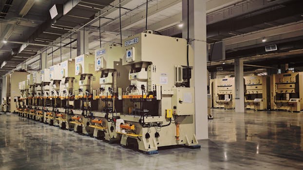 Metal fabrication factory floor